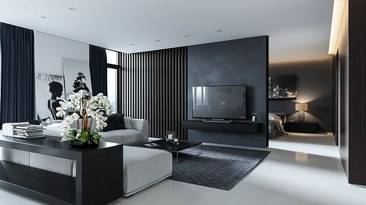 Black And White Interior Design Wallpaper