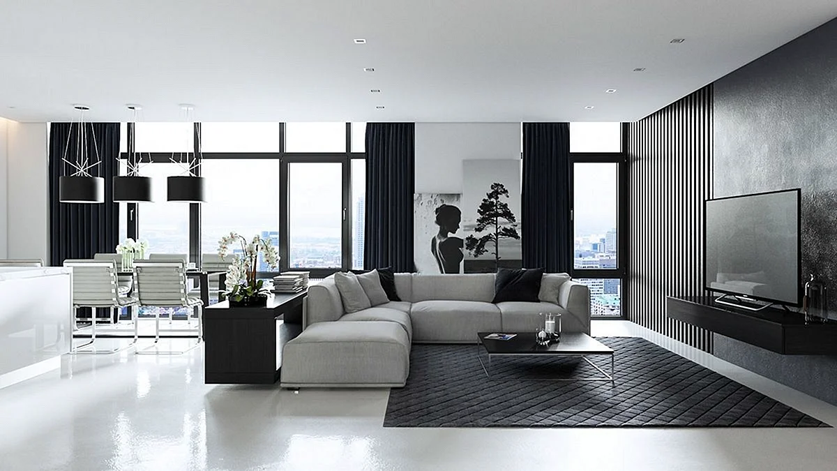 Black and White Interior Design Wallpaper