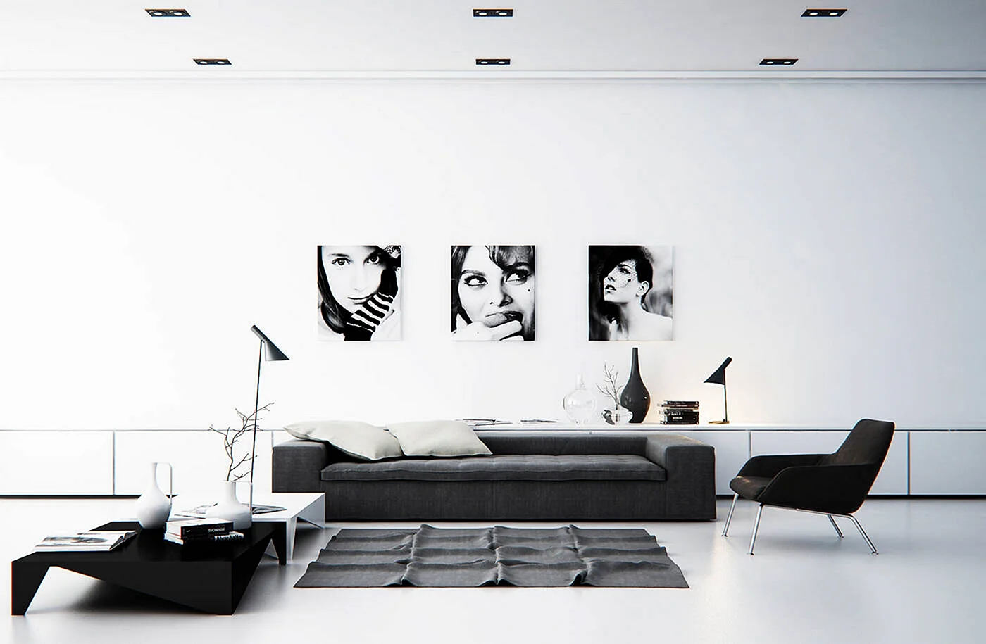 Black and White Interior Design Wallpaper