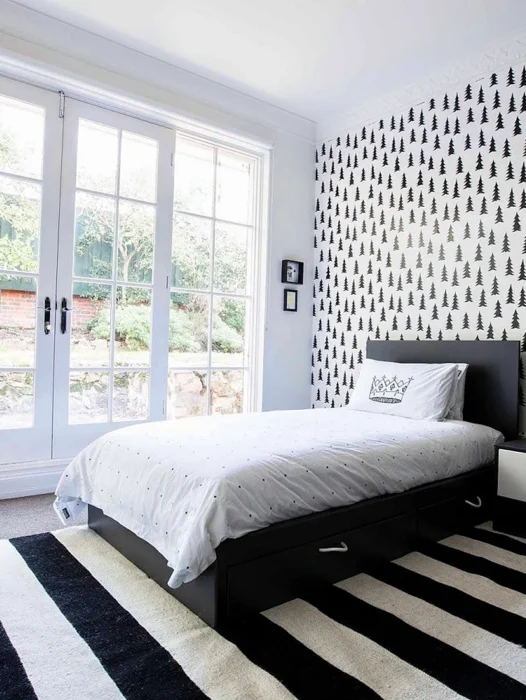 Black and White Room Wallpaper