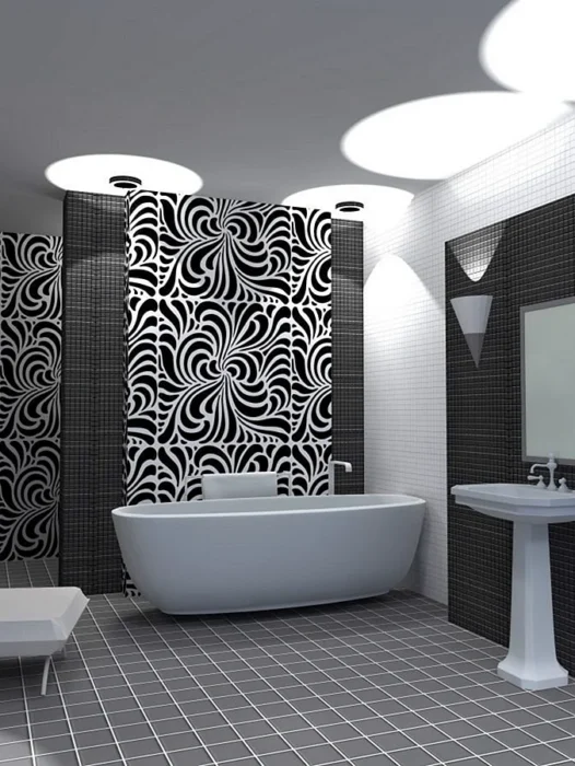 Black and White Tiles Wallpaper