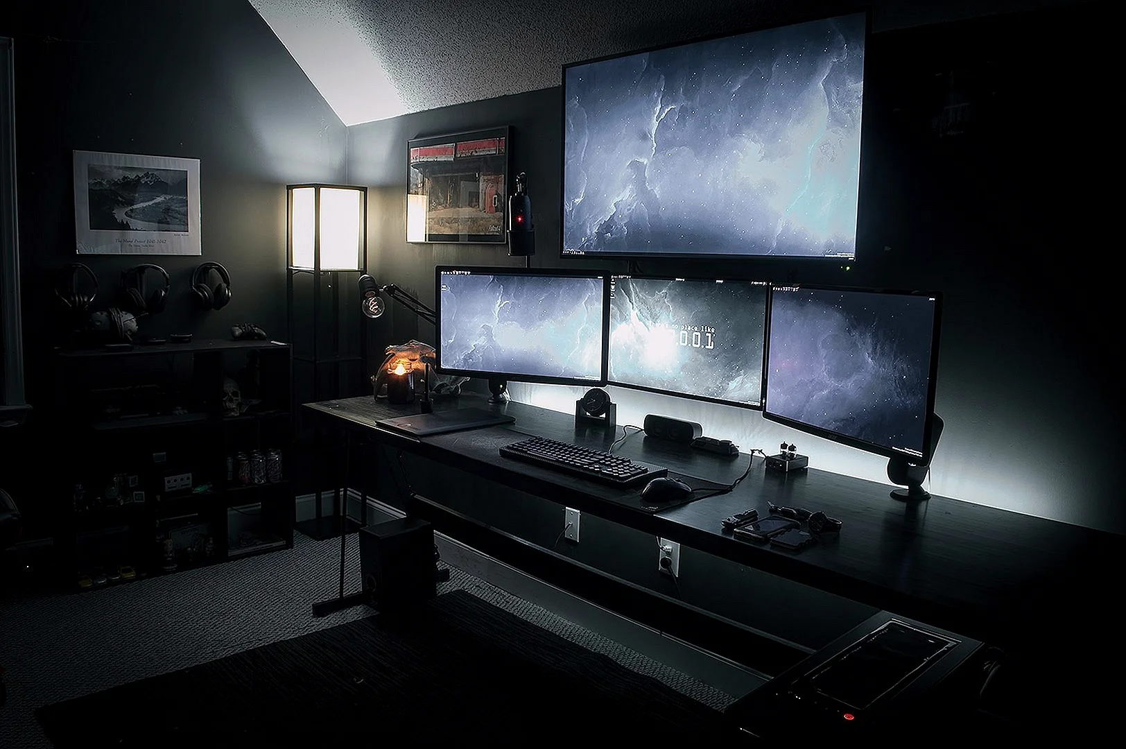Black Gaming Room Wallpaper