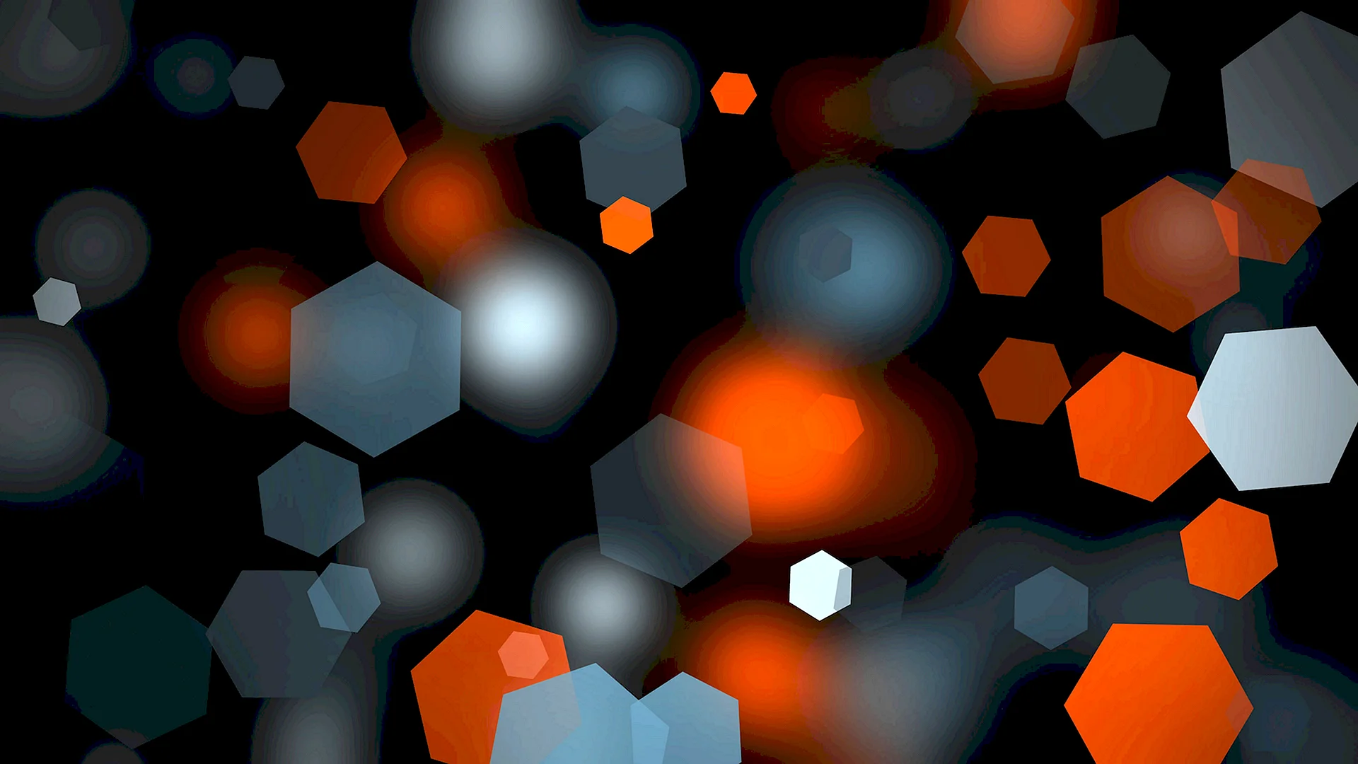 Black Orange Hexagon Wallpaper