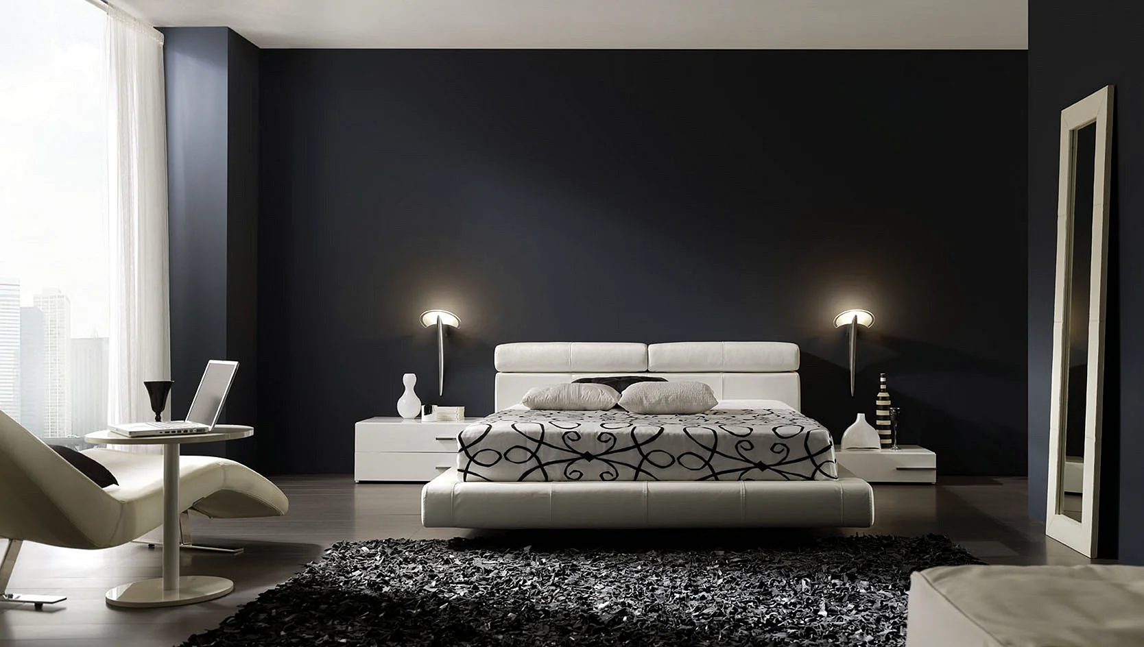 Black Room Wall Wallpaper
