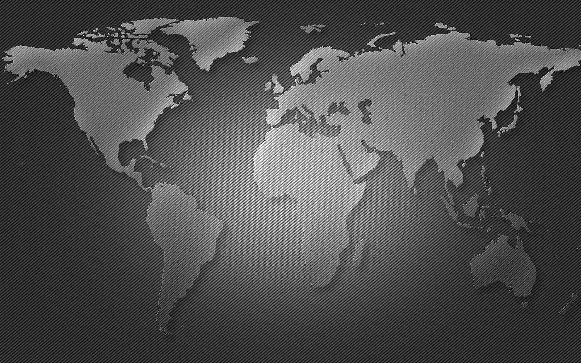 Black World Map Wallpaper