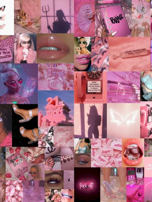 Black Pink Collage Wallpaper