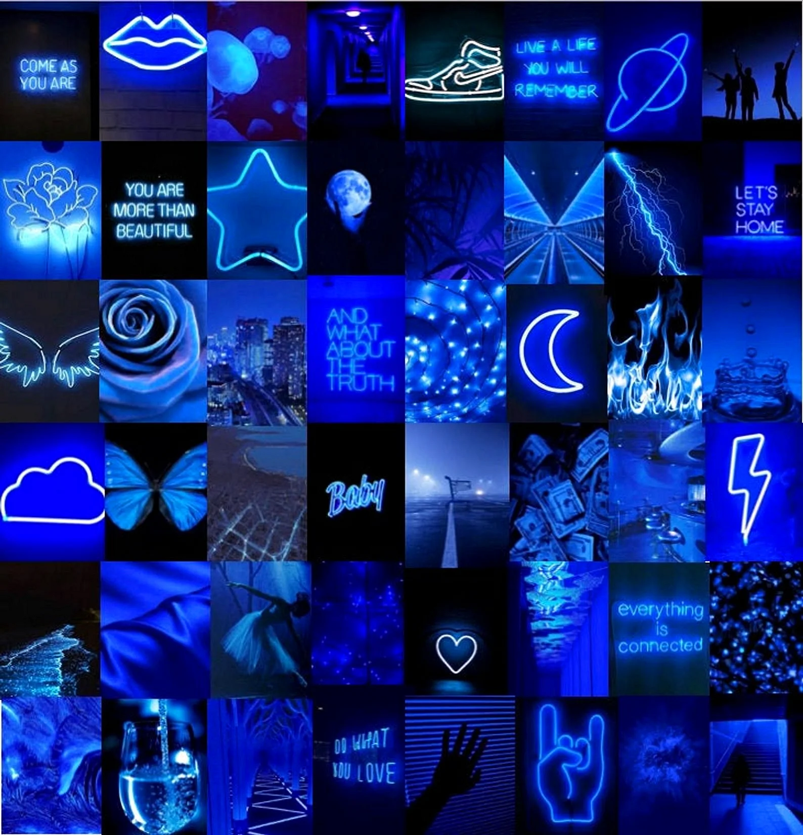 Blue Aesthetic Neon Wallpaper