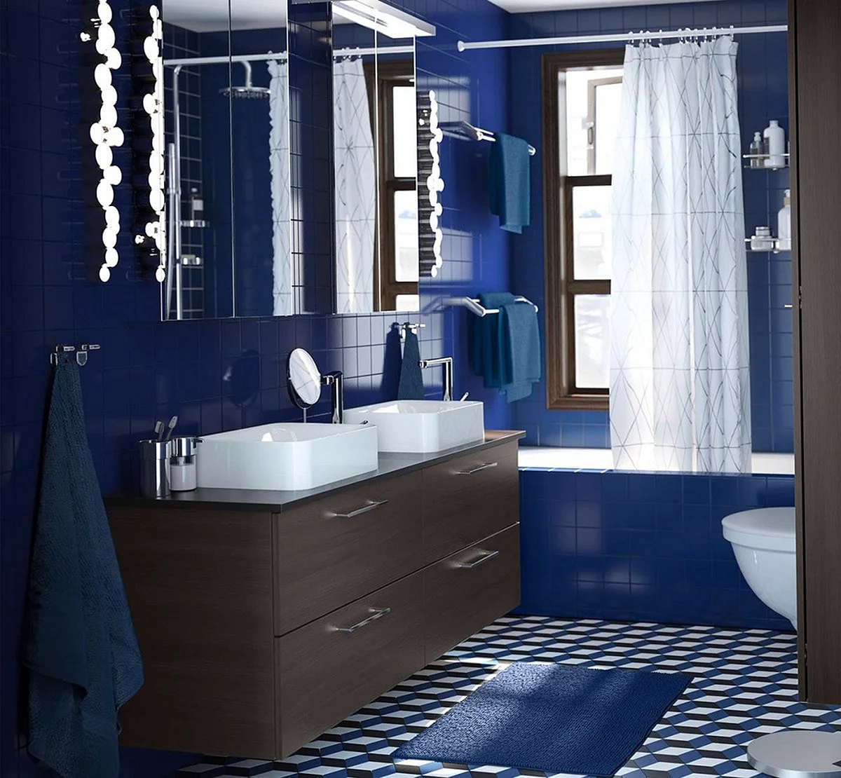 Blue Bathroom Decor Wallpaper