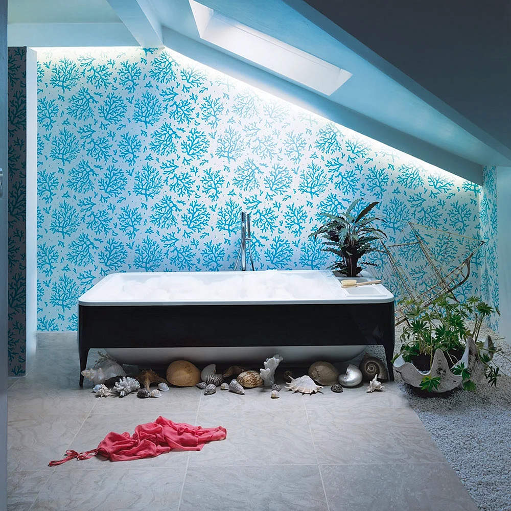 Blue Bathroom New Spa Accessories Wallpaper