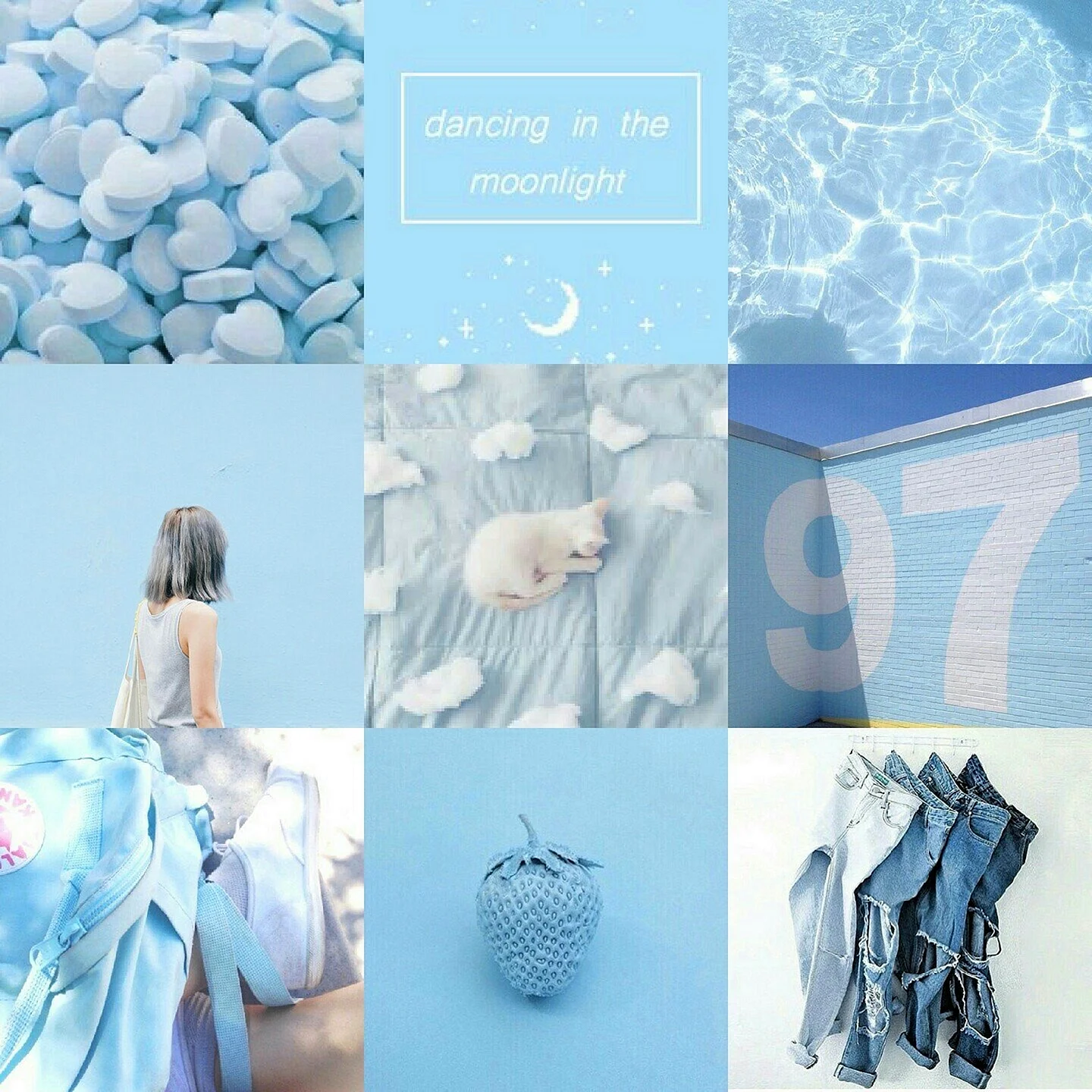 Blue Collage Wallpaper