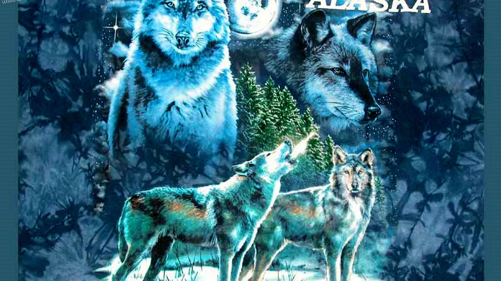 Blue Fire Wolf Wallpaper