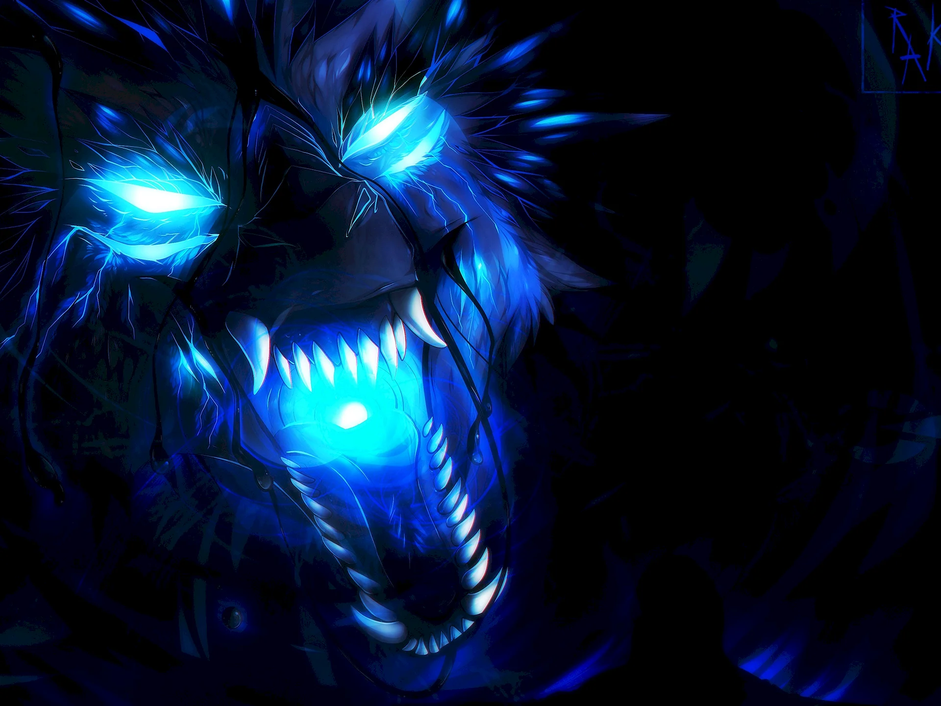 Blue Flame Dragon Wallpaper