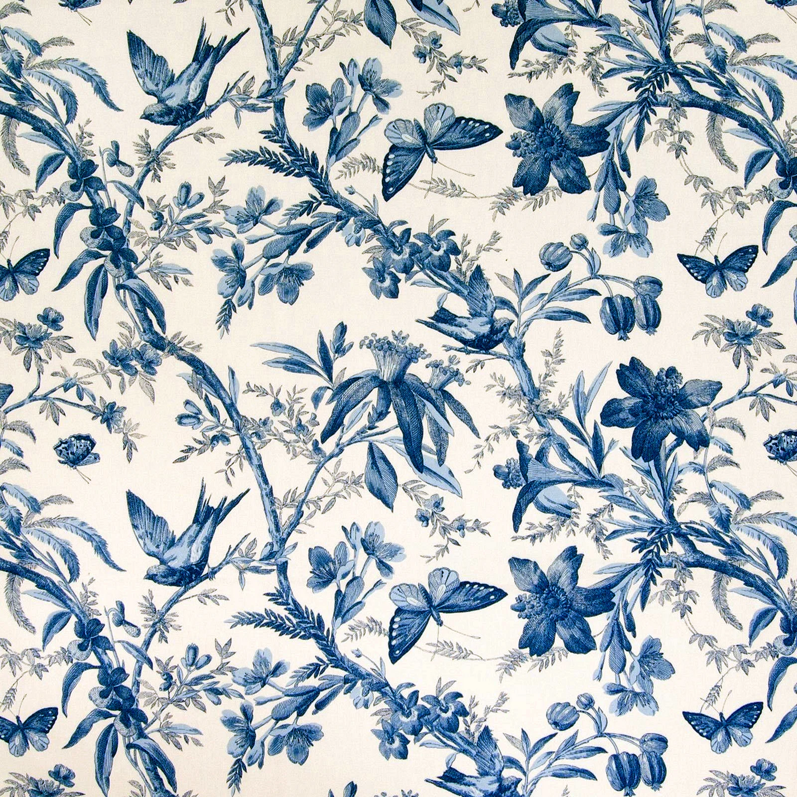 Blue Floral Seamless Pattern Wallpaper