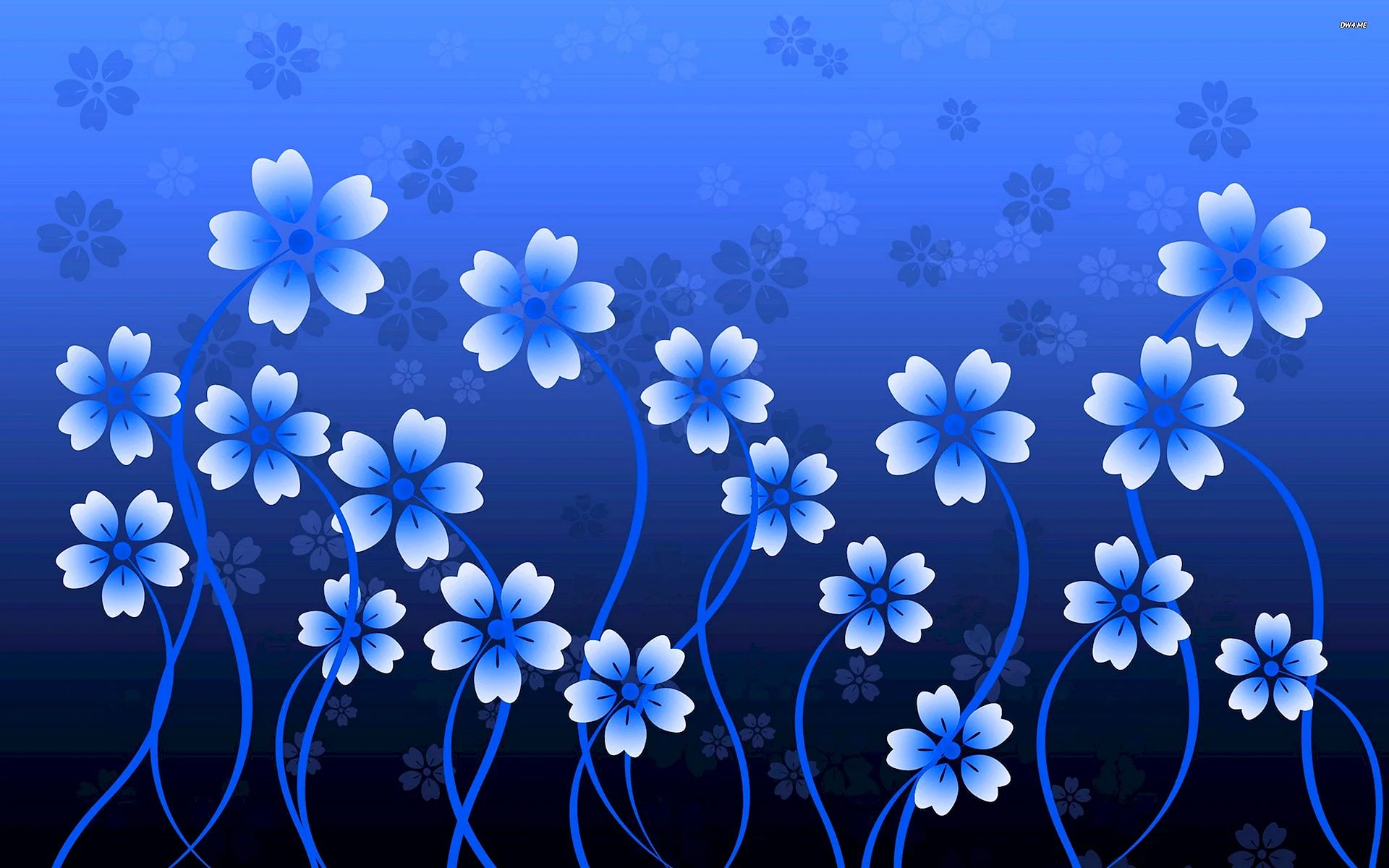 Blue Flower Vector Wallpaper