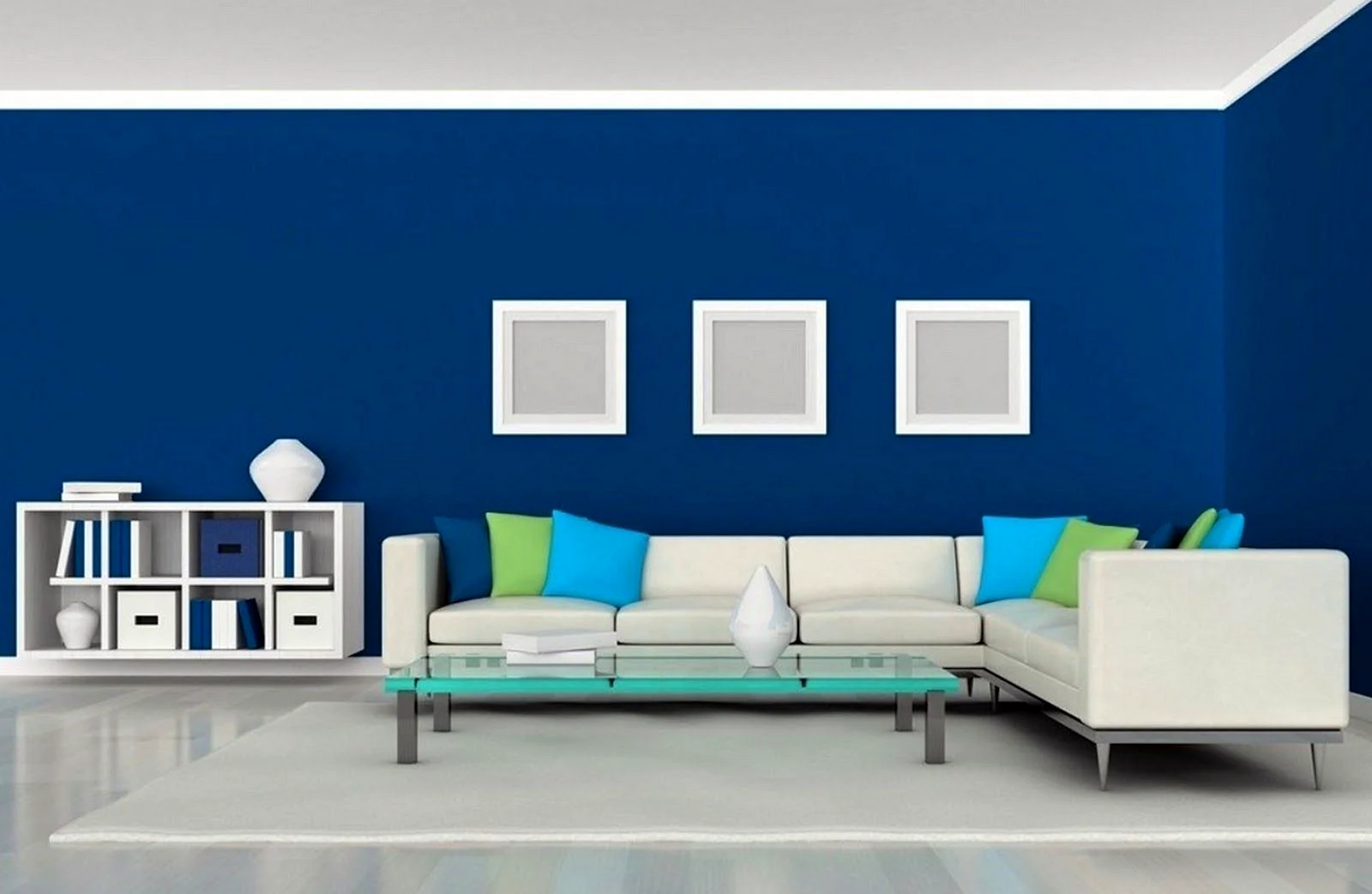 Blue Interior Wall Wallpaper