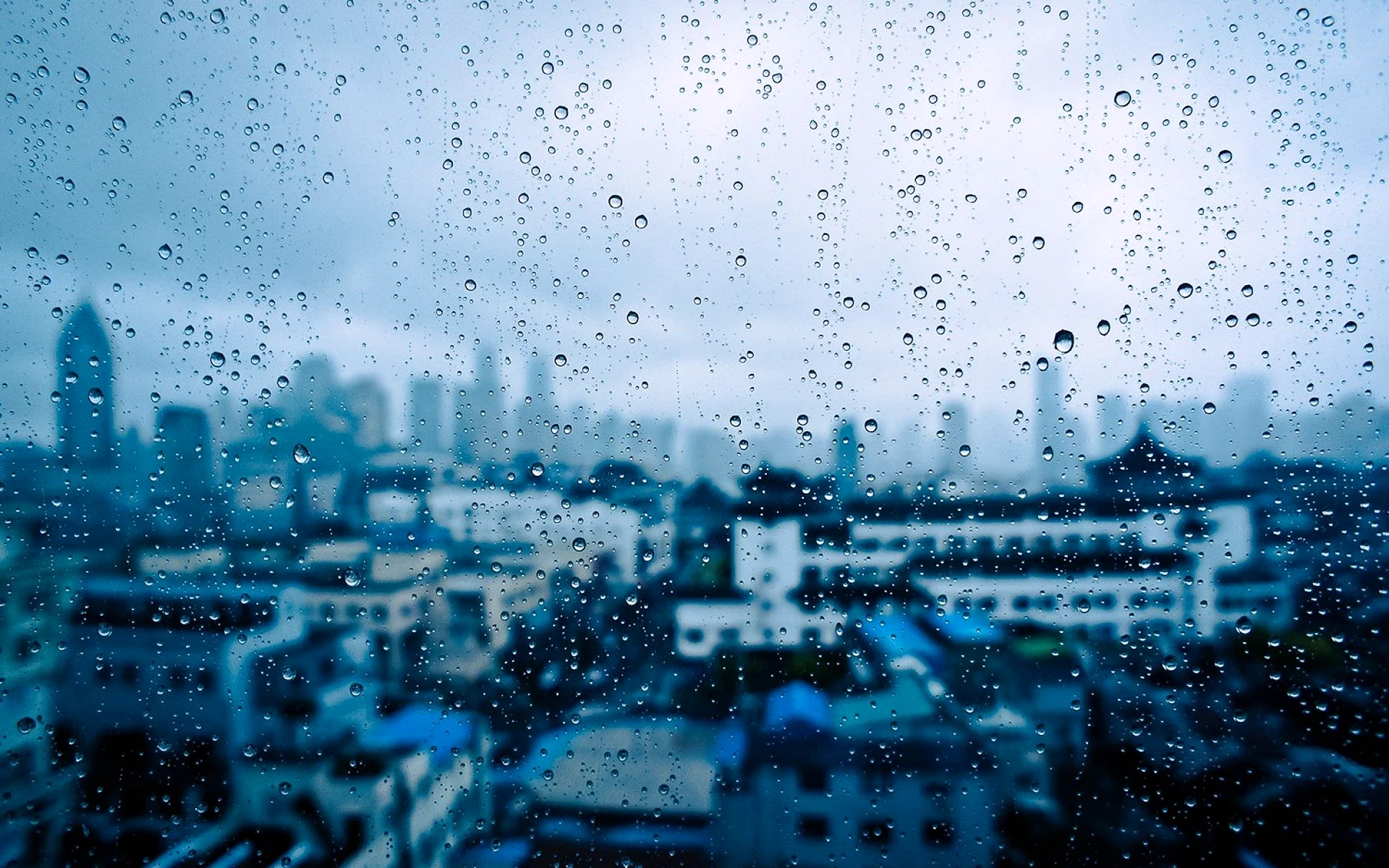 Blue Rain Wallpaper