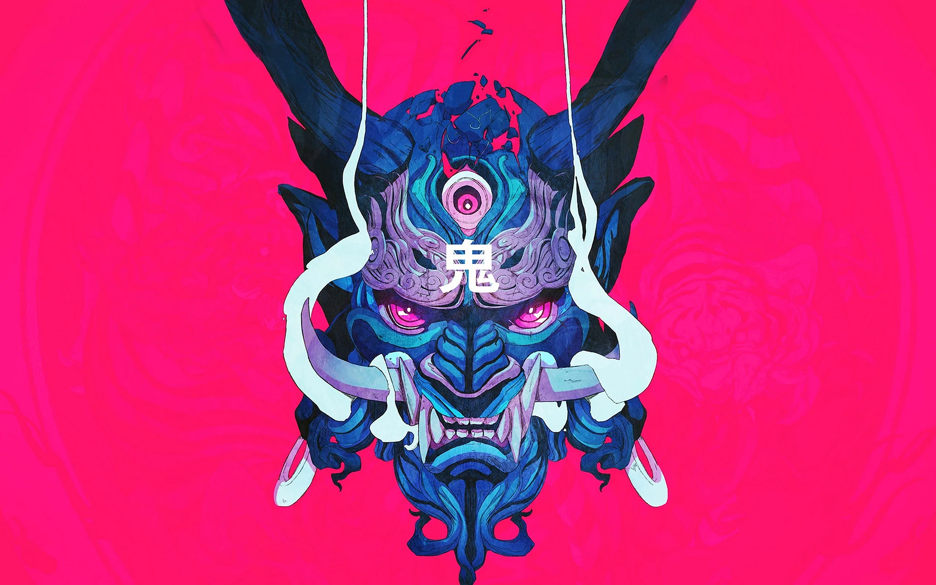 Blue Samurai Mask Wallpaper