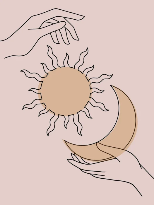 Boho Sun and Moon Wallpaper