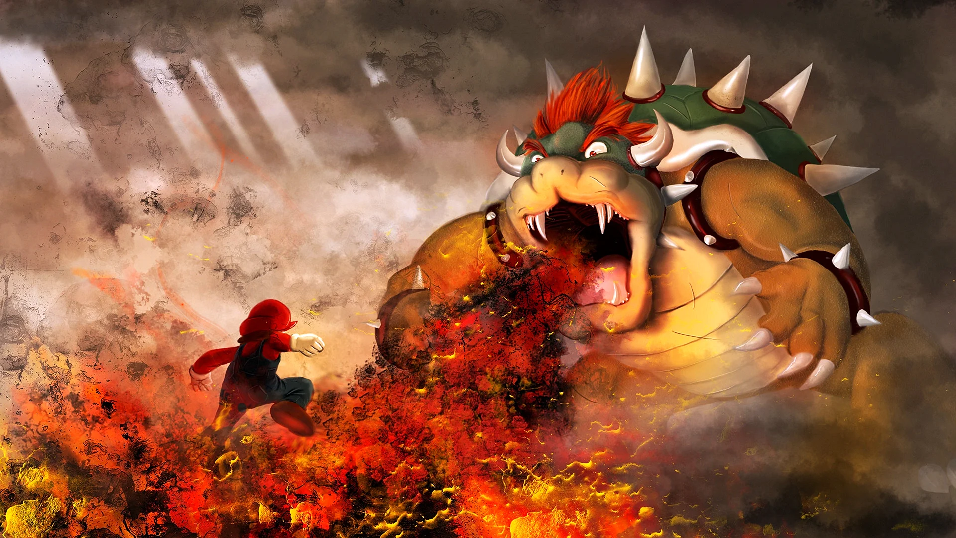 Bowser vs Mario Wallpaper