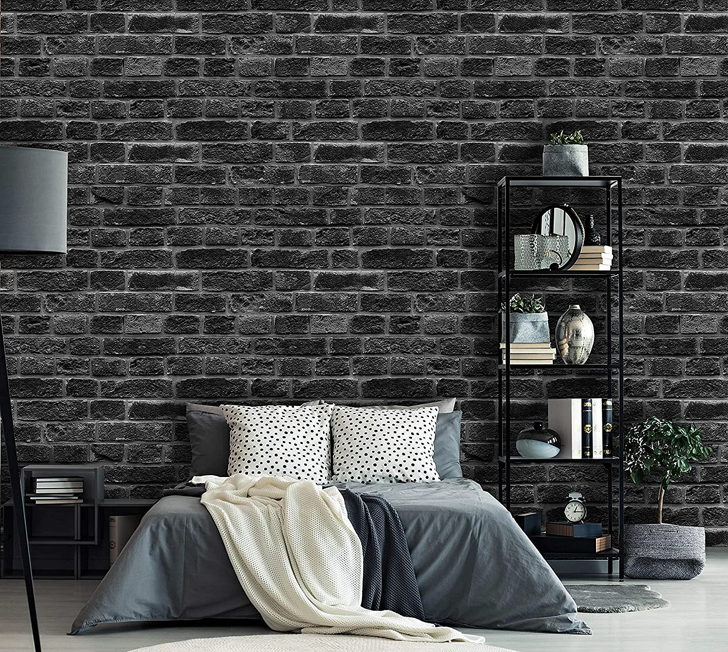 Brick Design Grey Wallpaper