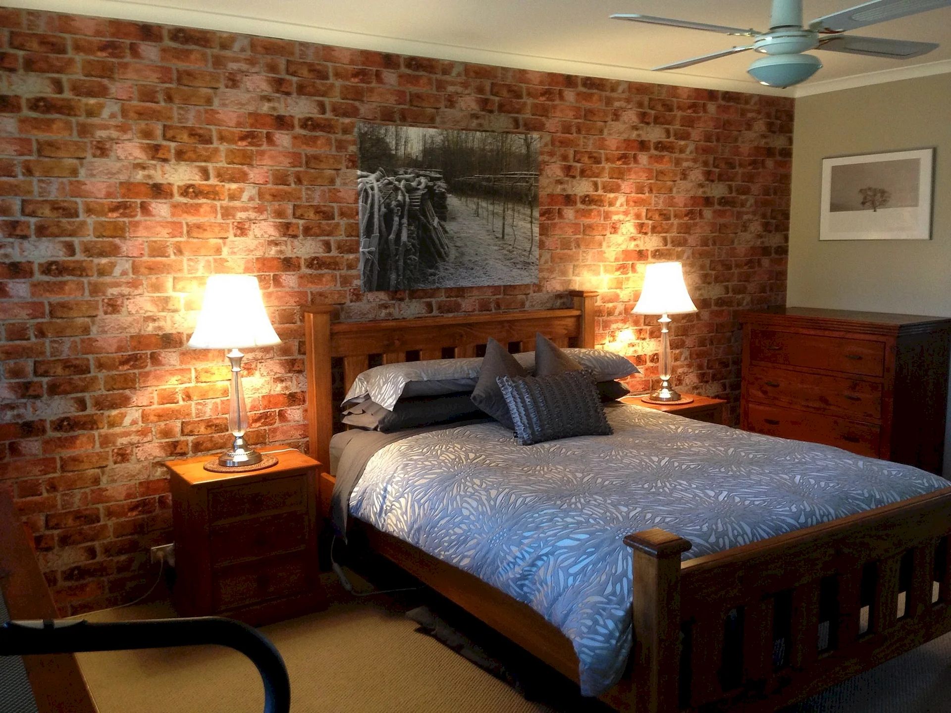 Brick Wall Design Bedroom Wallpaper