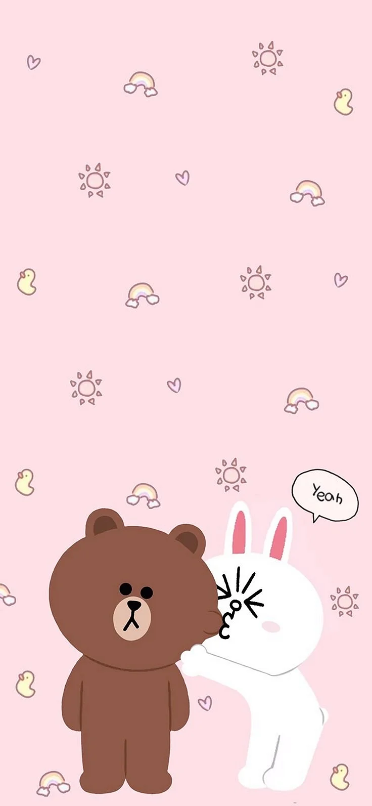 Brown Bear Line Friends Wallpaper