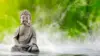 Buddha with Water Green Wallpaper