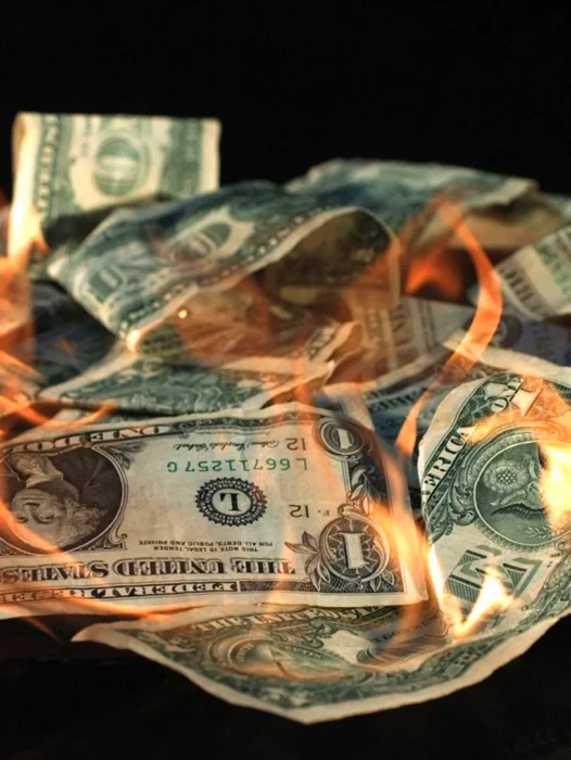 Burning Dollar Wallpaper