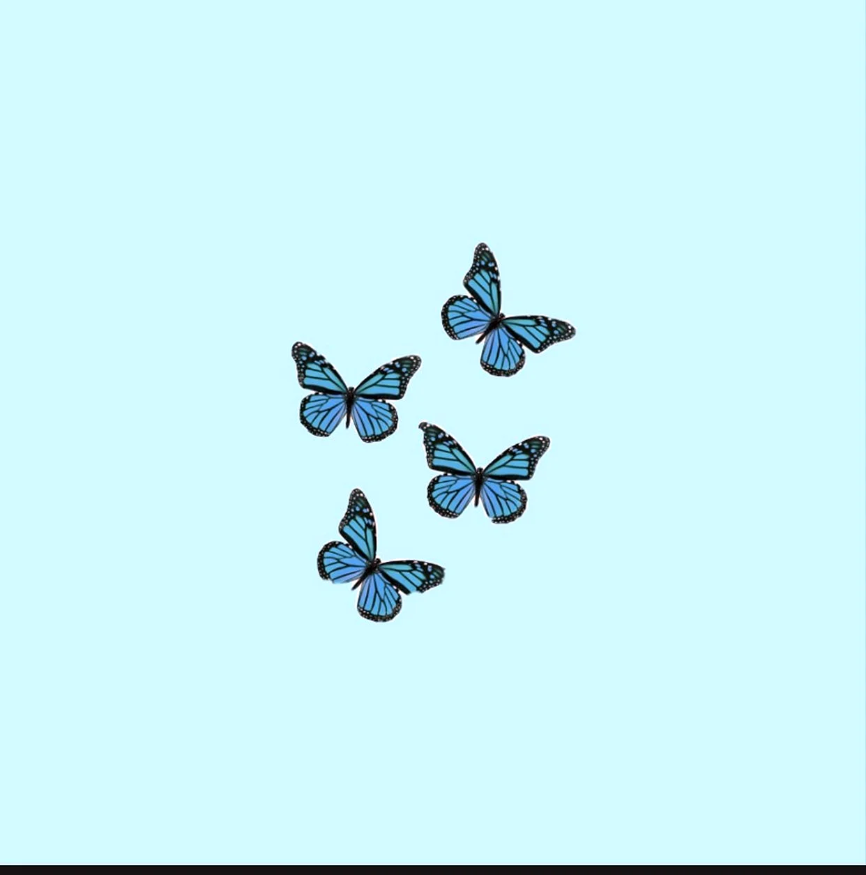 Butterfly Aesthetic Blue Wallpaper