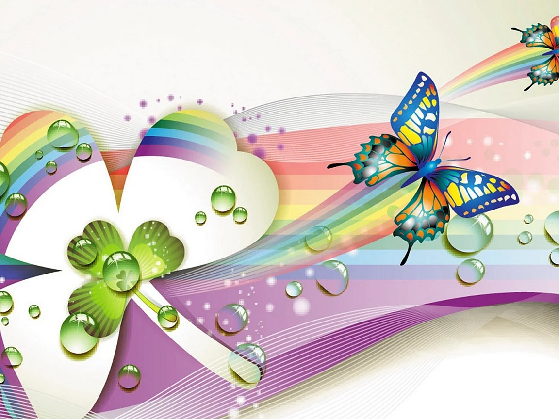Butterfly Rainbow Vector Wallpaper