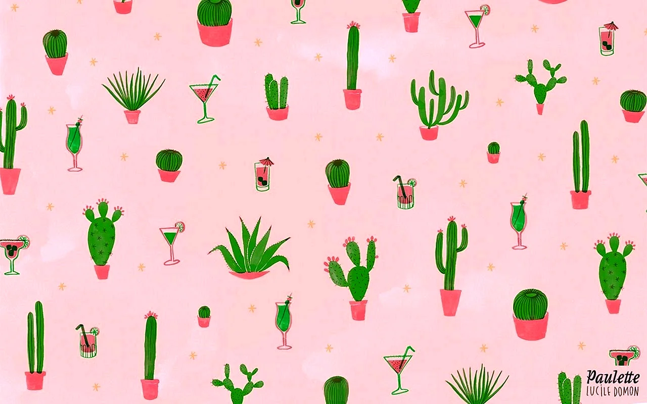 Cactus pattern Wallpaper