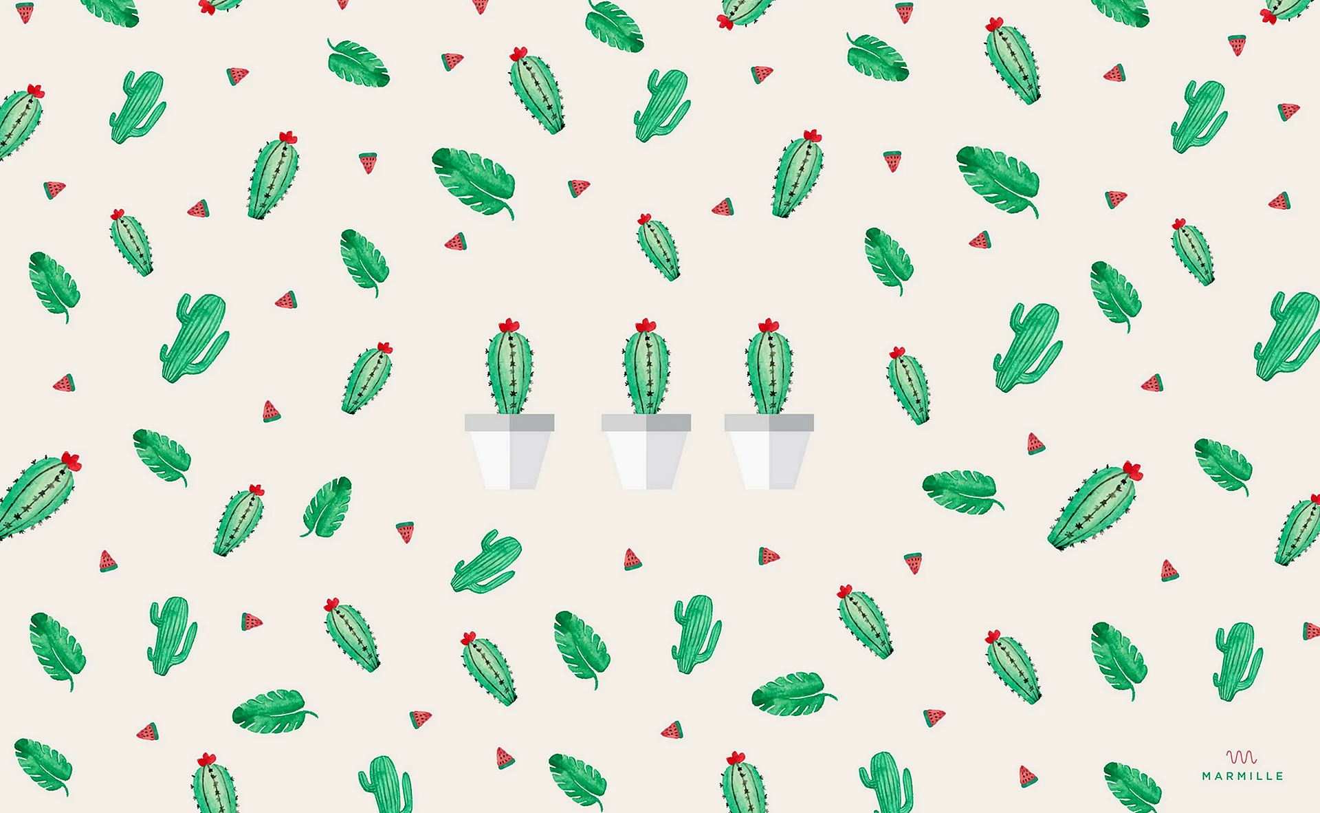 Cactus Pattern Wallpaper