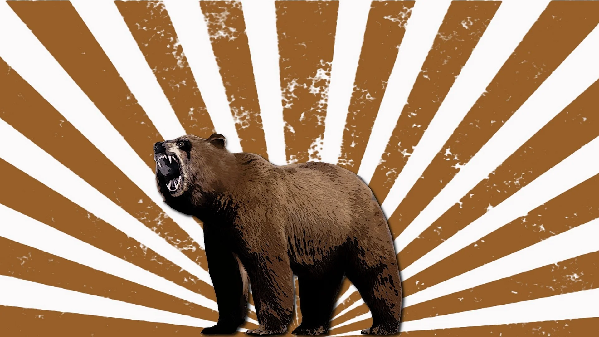 California Bear Illustration Wallpaper