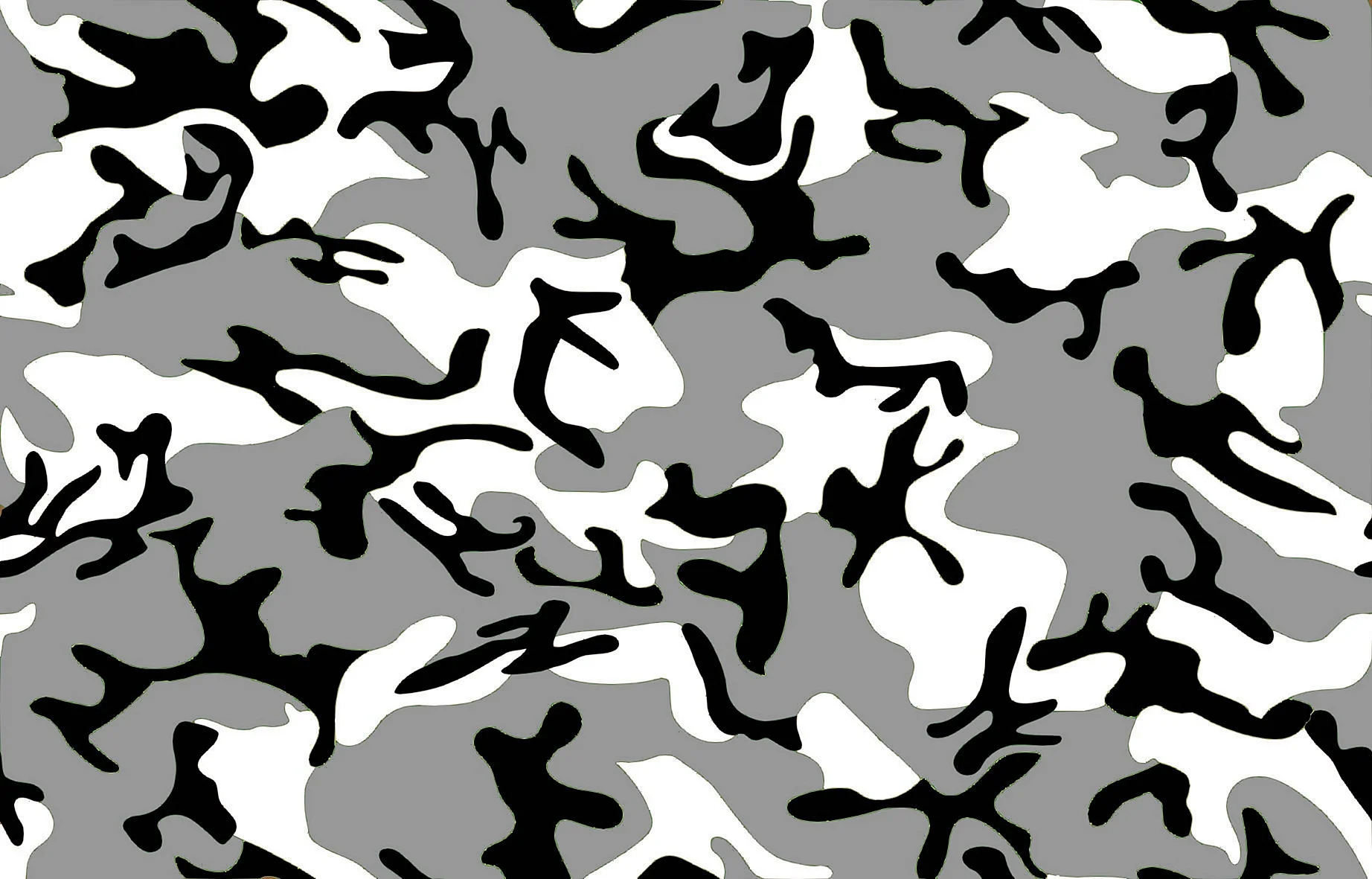 Camouflage Black And White Wallpaper