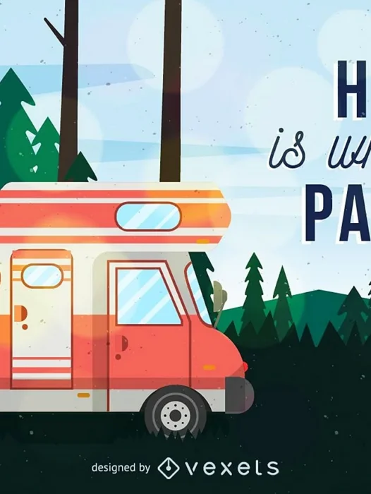Camping illustration Wallpaper