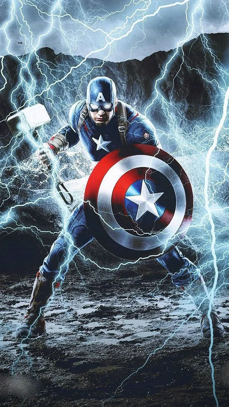 Captain America Mjolnir Wallpaper For iPhone