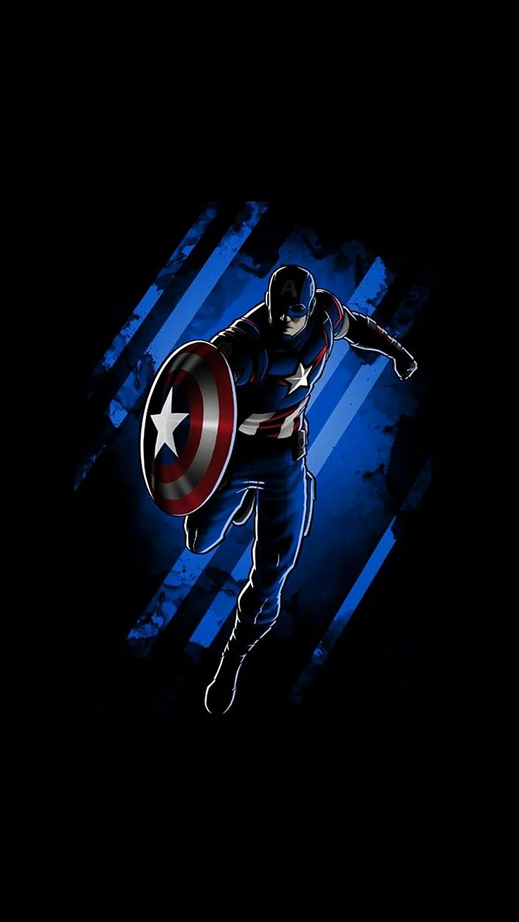 Captain America Neon Wallpaper For iPhone