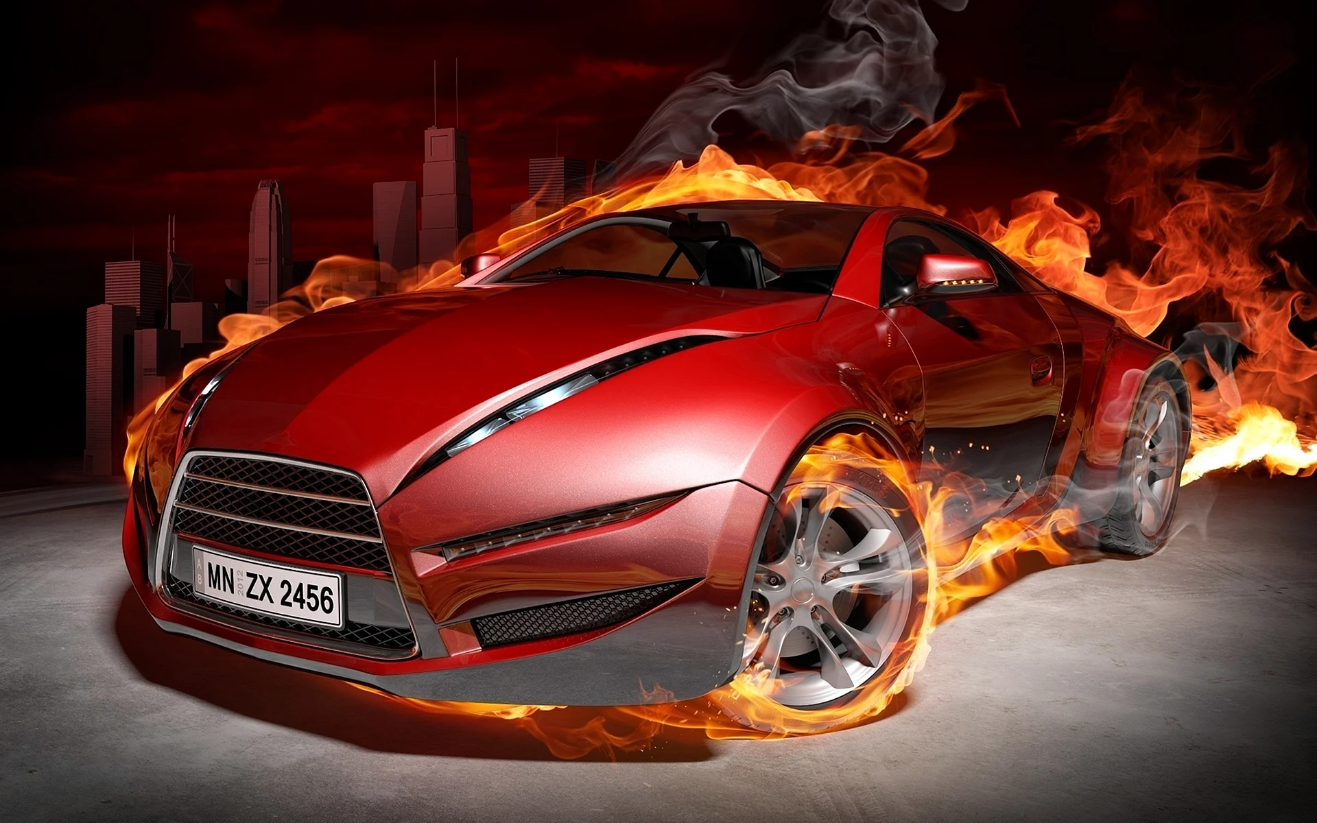 Car Fire Wallpaper