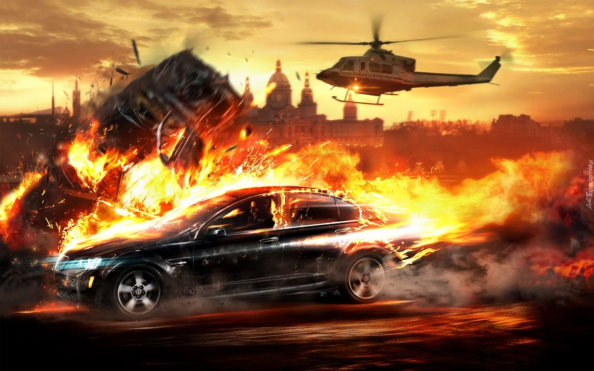 Car Fire Wallpaper