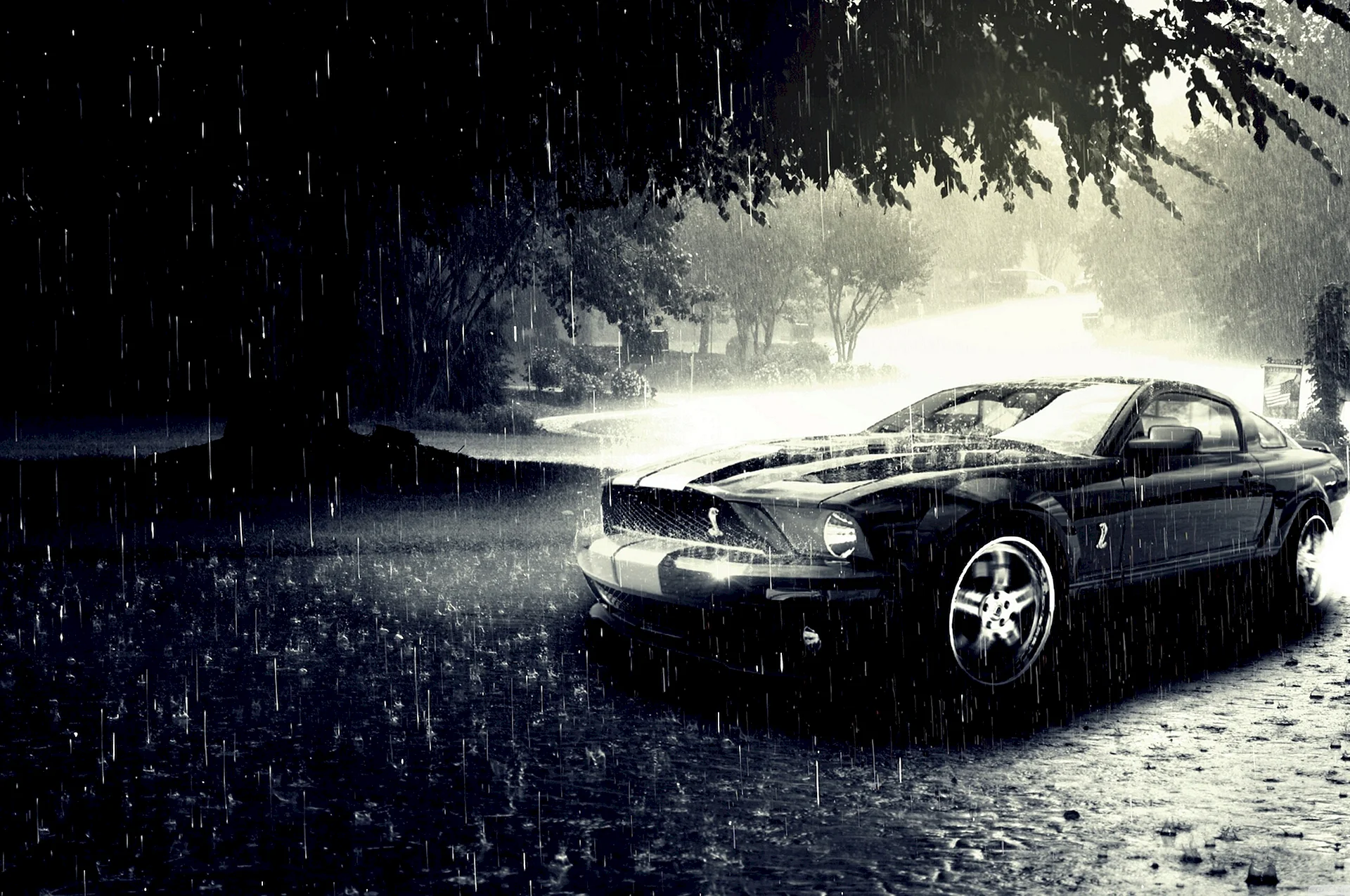 Car In Rain Wallpaper