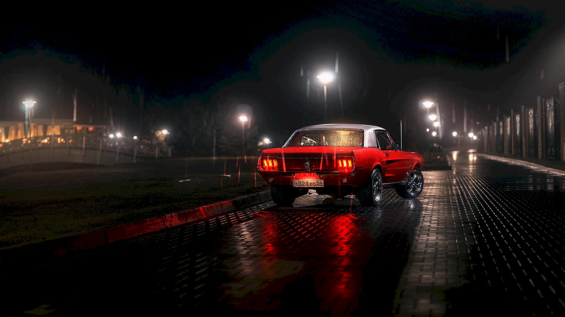 Car Night Rain Wallpaper