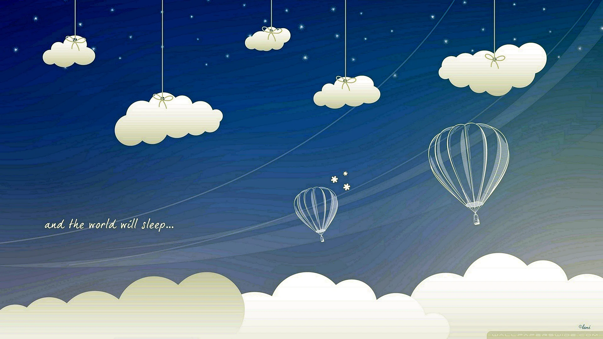 Cartoon Sky Air Balloon background Wallpaper