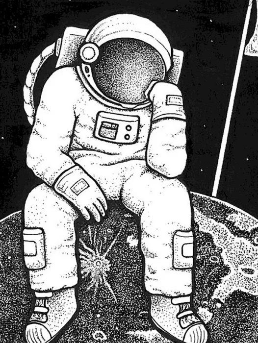 Cartoon Astronaut In Space Wallpaper
