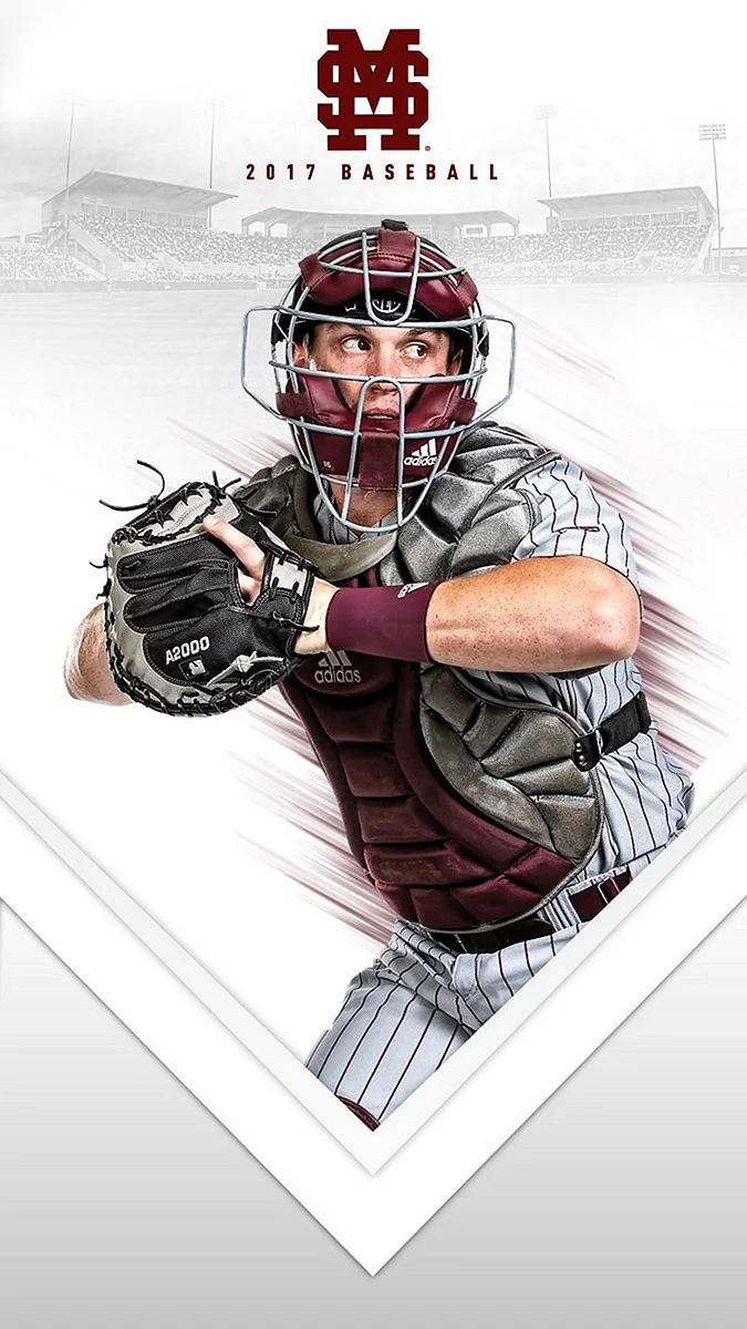 Catcher Baseball Art Wallpaper For iPhone