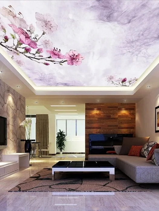Ceiling Flowers Design Wallpaper