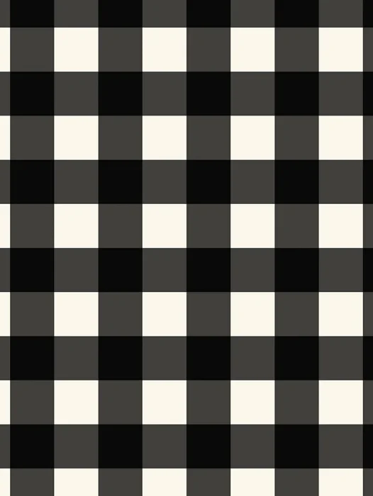Checker Plaid-White Black Wallpaper
