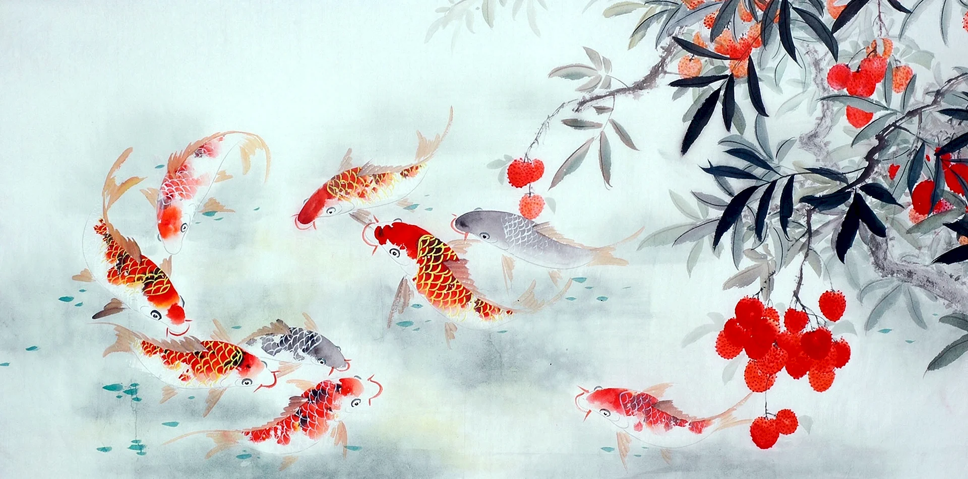 Chinese Painting Koi Wallpaper