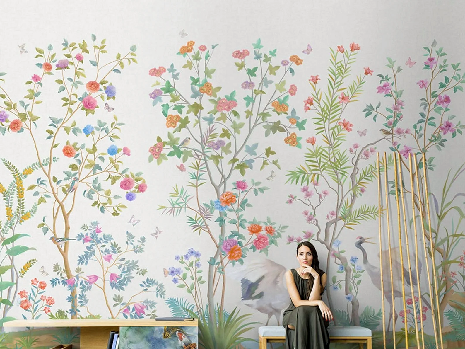 Chinoiserie Floral Wallpaper