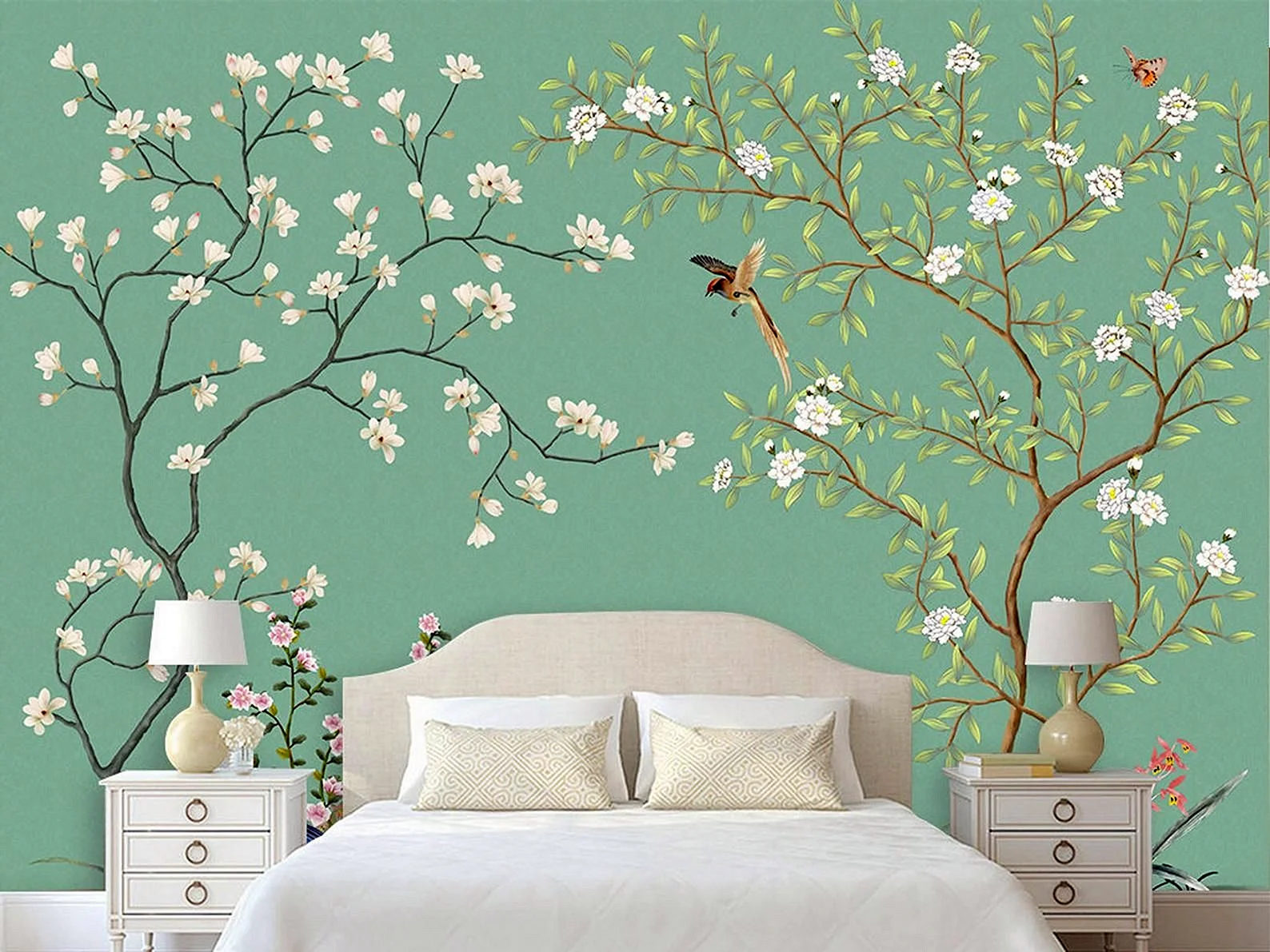 Chinoiserie Flower Wallpaper