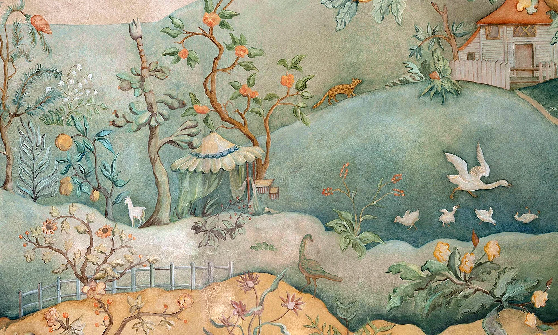 Chinoiserie Paintings Wallpaper